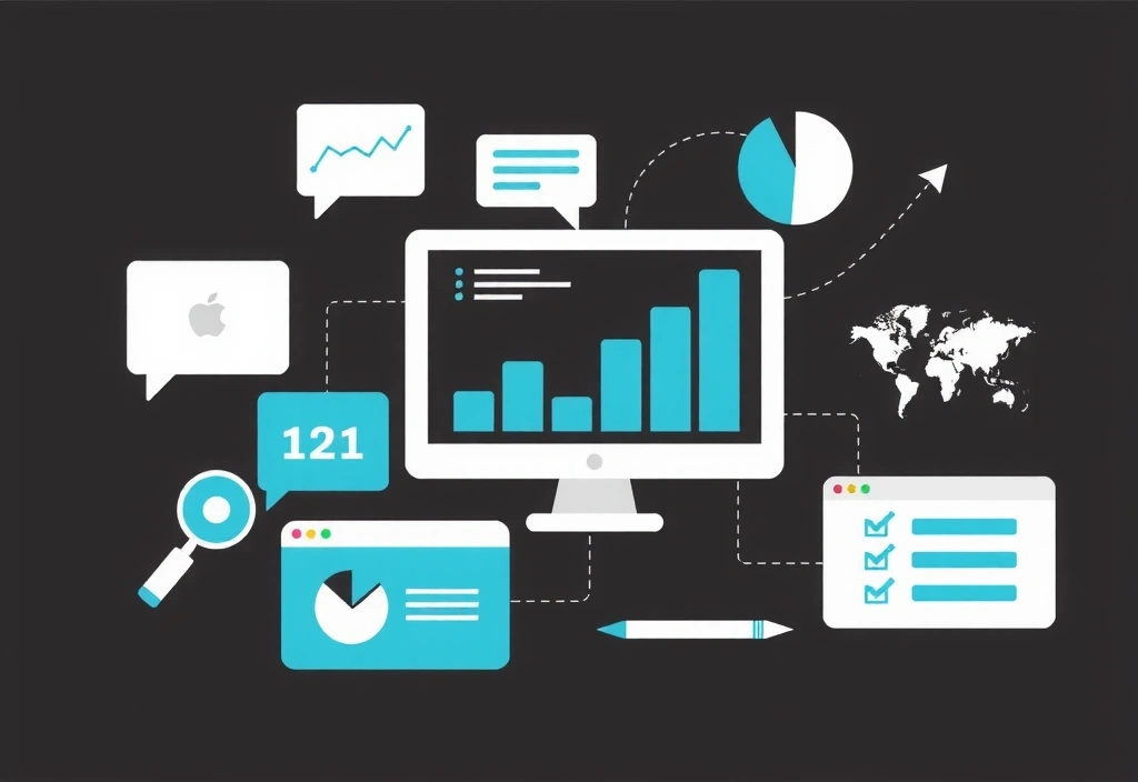 Website analytics and user experience illustration
